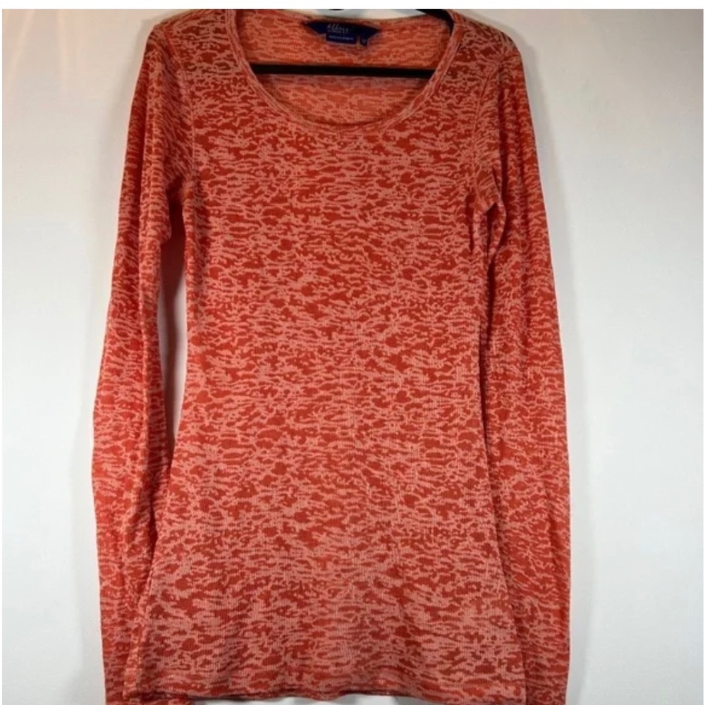 Miley Cyrus & Max Azria - Women's Long Sleeve Heathered Tee (Orange)